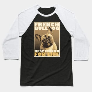 Retro French Bulldog Baseball T-Shirt